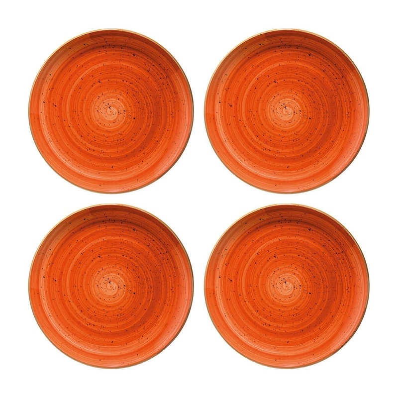 Terracota dia.6.75″ Round Terracotta Porcelain Plate (Set of 4)