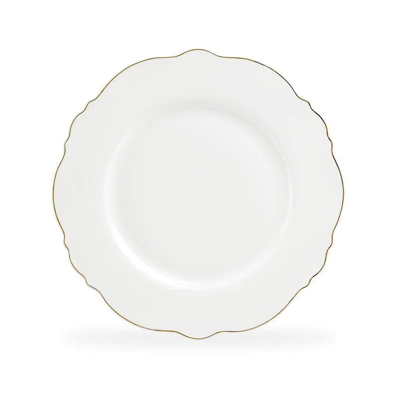White Gold Duchess Fine Porcelain Dinner Plate