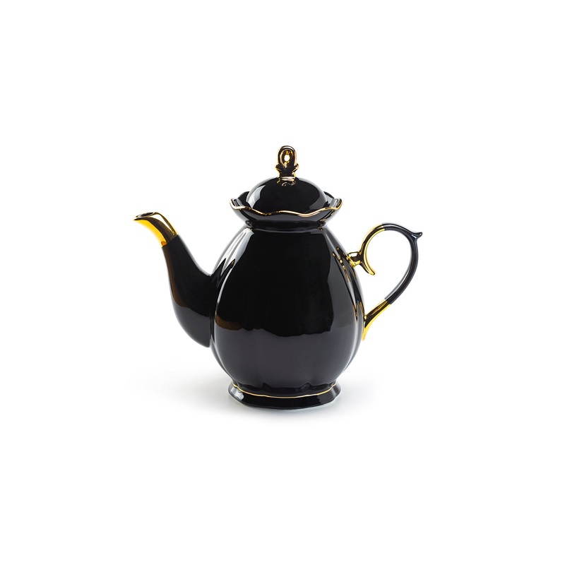 Black Gold Scallop Fine Porcelain Teapot – CLEARANCE