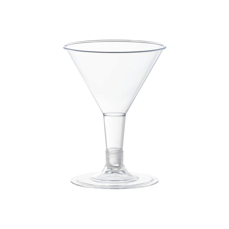 2 oz. Clear Plastic Mini Martini Shot Glasses