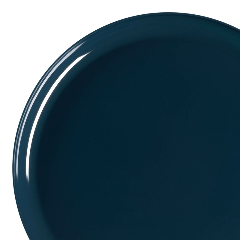 Navy Flat Round Disposable Plastic Appetizer/Salad Plates (8.5″)