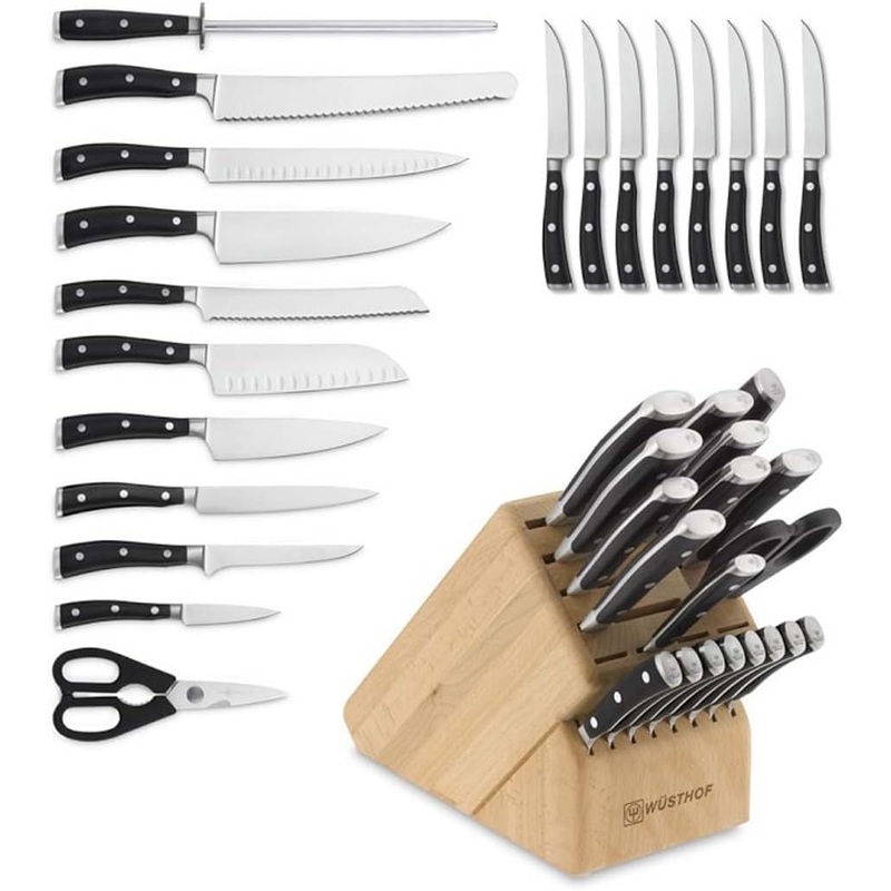 Wusthof Classic Ikon – 20 Pc. Knife Block Set, Acaia