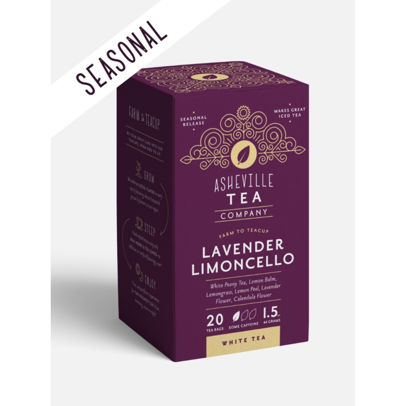 Asheville Tea Lavender Limoncello Tea Box, 20 tea bags