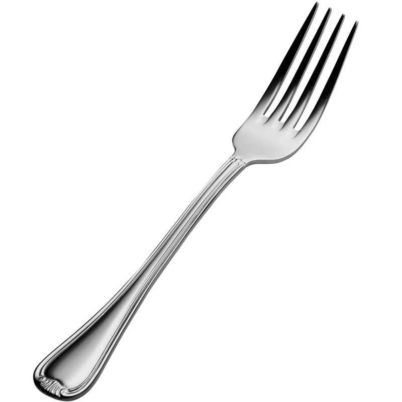 Bon Chef S906 Renoir 8 1/8″ 18/10 Extra Heavy Weight Stainless Steel European Dinner Fork – 12/Pack