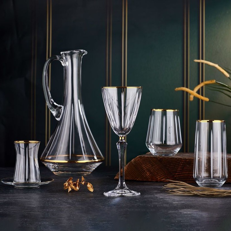 Kahramanlar Harput Crystal Glass Beverage Set, 49 Pcs