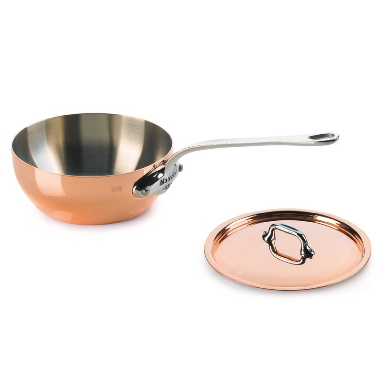 Mauviel M’Heritage M’150s 1.7 qt. Curved Splayed Saute & Lid Stainless Handle