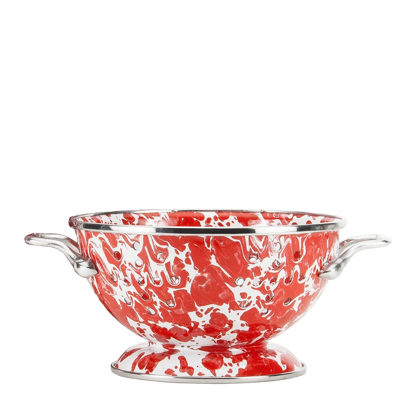 Red Swirl Petite Colander