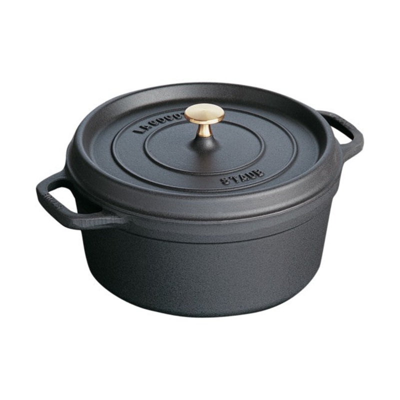 Staub Round Cocotte – 4 Qt. – Black Matte