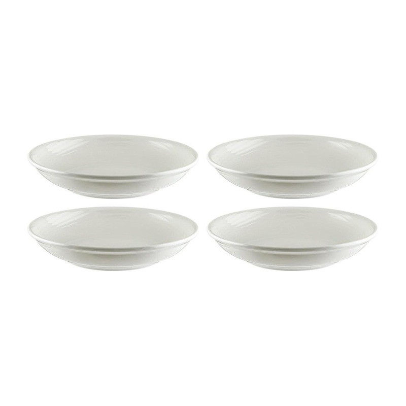 Loop dia.6″ h:1.5″ 11 oz. Round Warm White Porcelain Bowl (Set of 4)