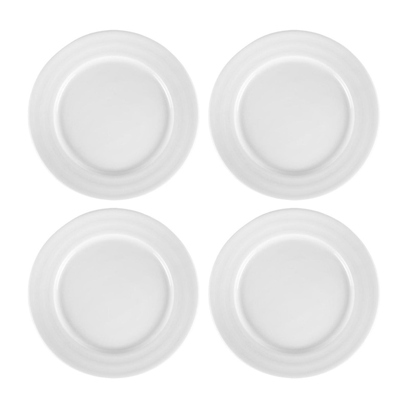 Porcelain Lizbon dia.8.5″ Round White Porcelain Plate (Set of 4)