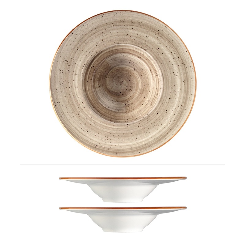 Terrain dia.11″ h:2.5″ 14 oz. Round Brown Porcelain Bowl (Set of 2)
