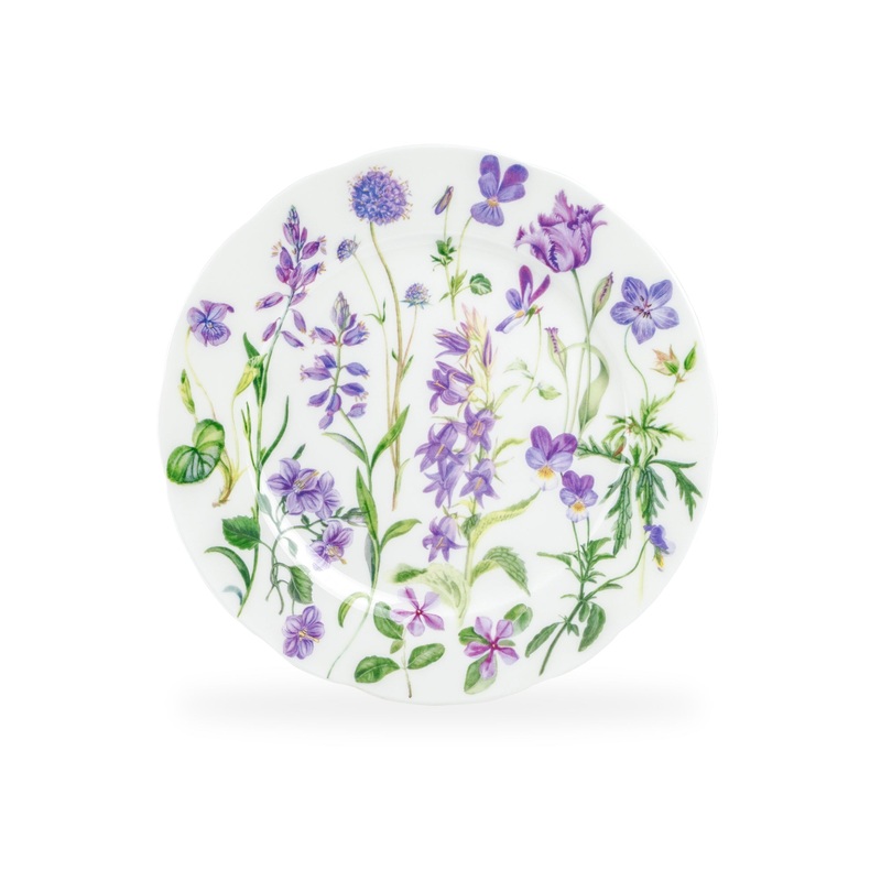 7.5″ Purple Meadow Bone China Dessert Plate