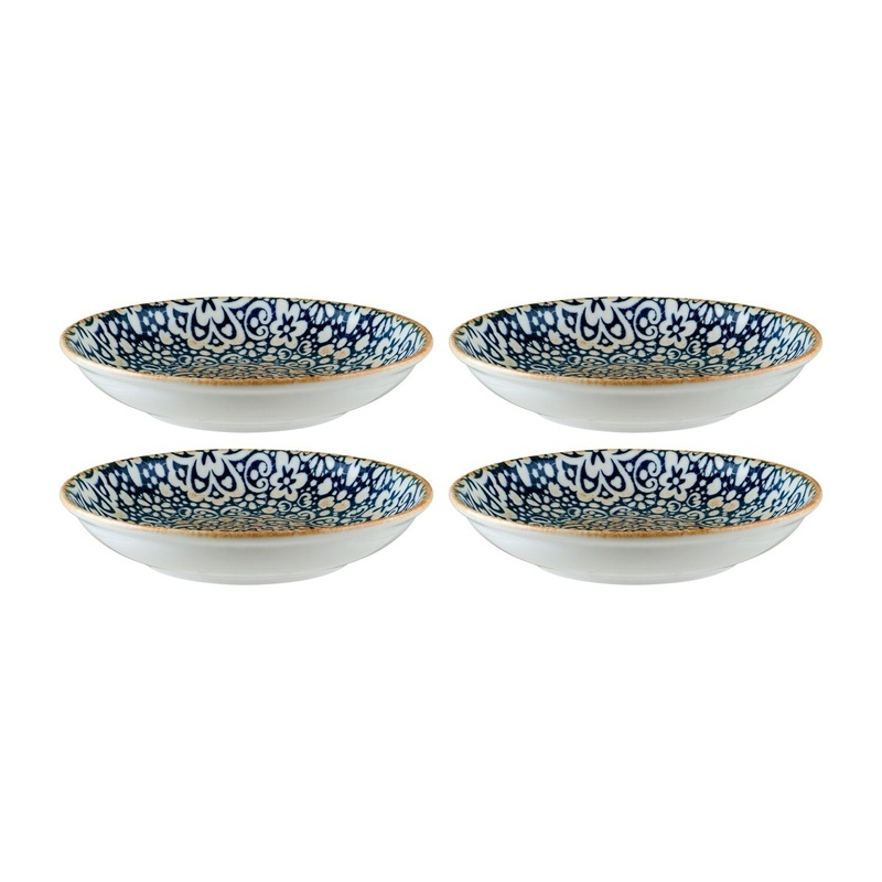 Alhambra dia.6″ h:1.5″ 11 oz. Round Decorated Porcelain Bowl (Set of 4)