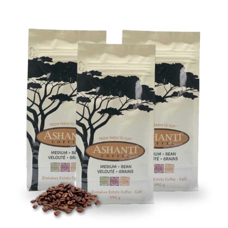 Ashanti Artisan Coffee African Medium Roast Whole Bean 3 pack Bundle