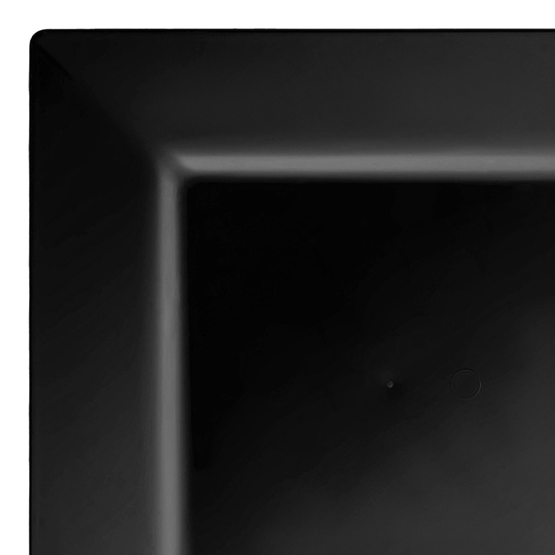 Black Square Plastic Dinner Plates (10.25″)