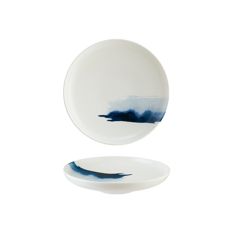 Blue Wave dia.9.75″ h:2″ Round Decorated Porcelain Deep Plate