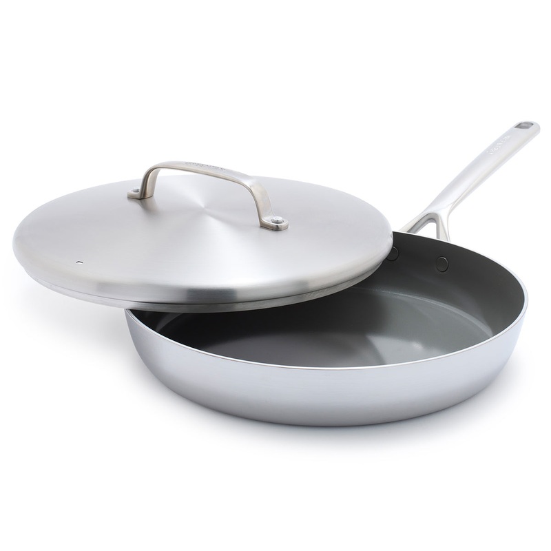 GP5 Stainless Steel 12″ Frypan with Lid | Mirror Handles