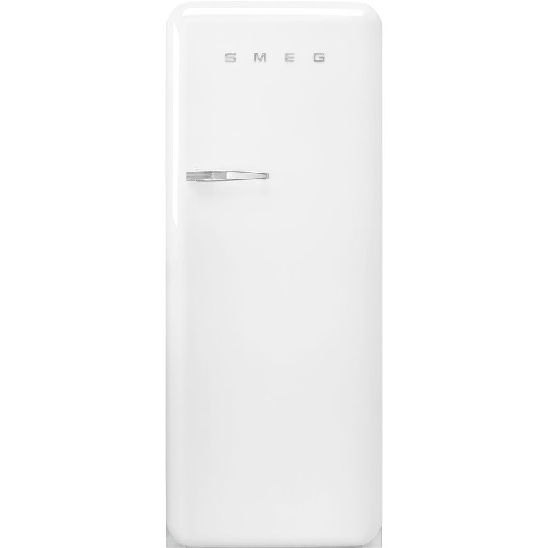 Smeg 50’s Retro Style Aesthetic Freestanding White Refrigerator Right Hand Hinge with Freezer, 24-Inches