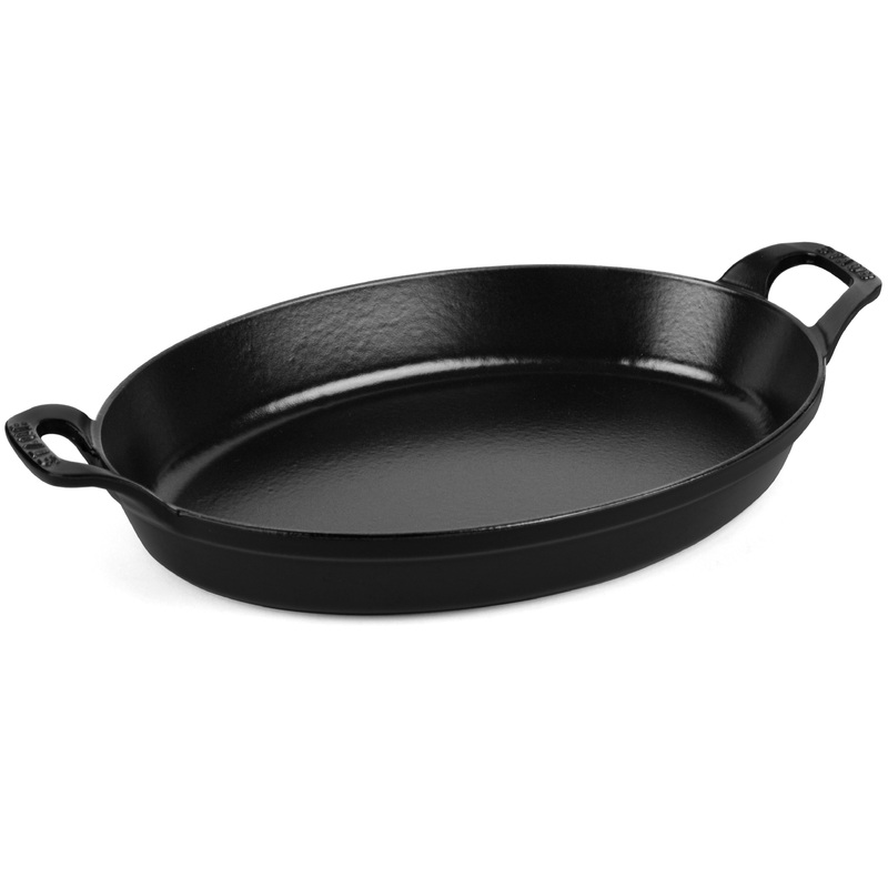 Staub Cast Iron 14.5″ x 11.2″ Matte Black Oval Au Gratin