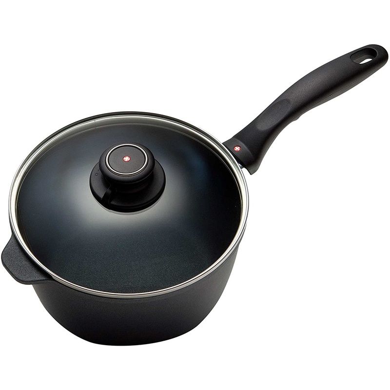 Swiss Diamond Nonstick Induction Saucepan With Lid, 2.2 Quart