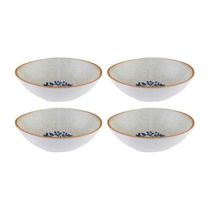 Viento 7″ x 6.5″ x h:2″ 17 oz. Organic Decorated Porcelain Bowl (Set of 4)