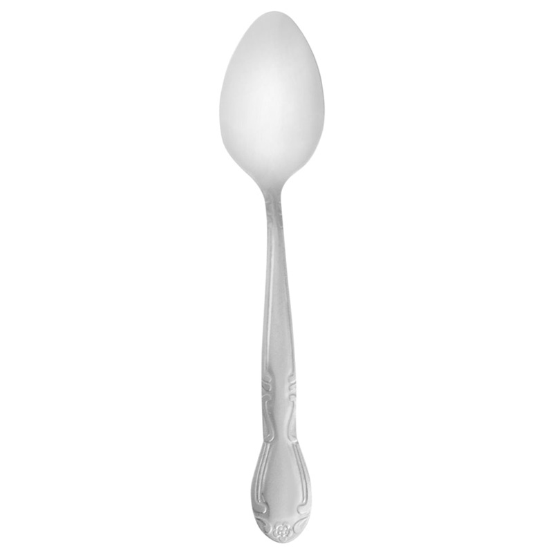 Walco 1101 Barclay 6 1/8″ 18/0 Stainless Steel Medium Weight Teaspoon – 12/Pack