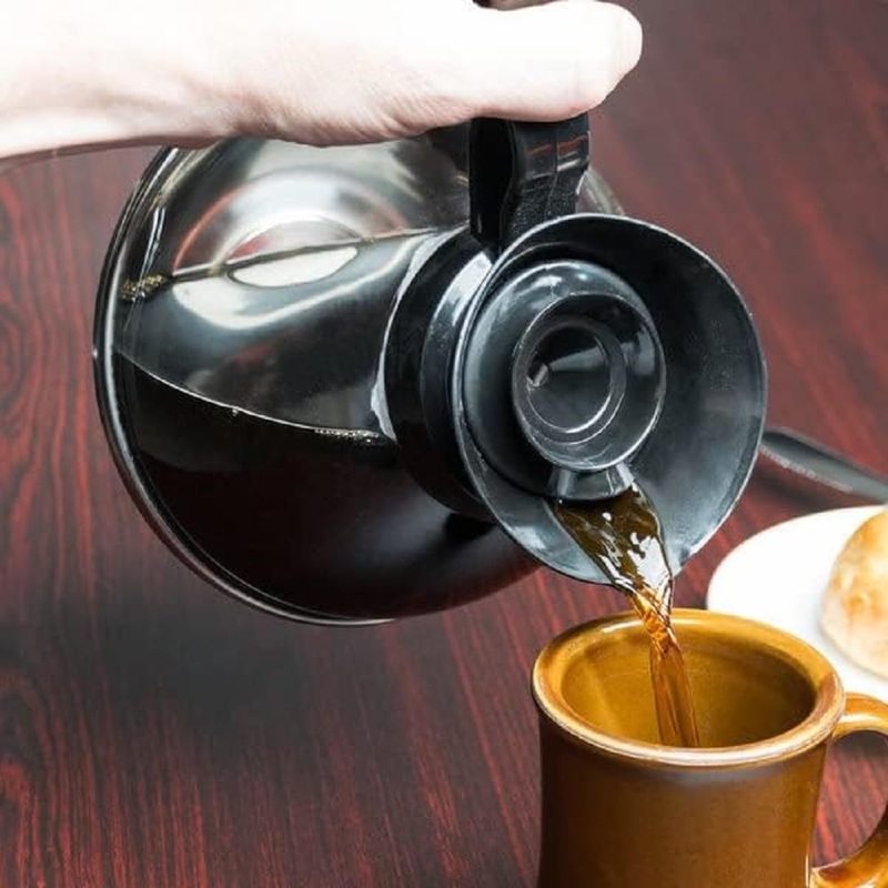 64 oz. Coffee Decanter Stainless Steel Base Polycarbonate Body with  Plastic Handle Commercial Grade- Coffee Carafe Easy Pour Coffee Decanter Perfect for Cafes Home and Restaurant