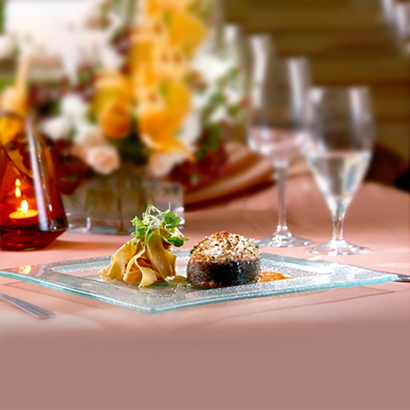 Glass Dinnerware 11.75″ x 11.75″ Square Clear Glass Plate