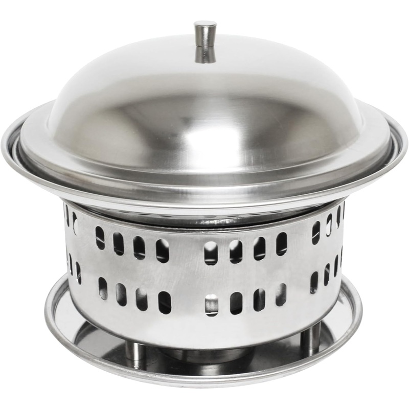 Stainless Steel Round Wok Chafer – Round Chafing Dish Chaffing Servers with Covers Food Warmer for Home Restaurant Parties Buffets