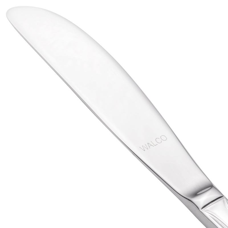 Walco 9711 Prim 7″ 18/10 Stainless Steel Extra Heavy Weight Solid Handle Butter Knife – 12/Pack