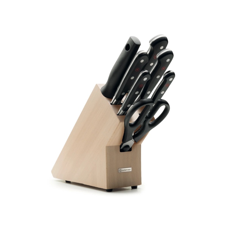 Wusthof Classic – 8 Pc. Knife Block Set, Beech Wood