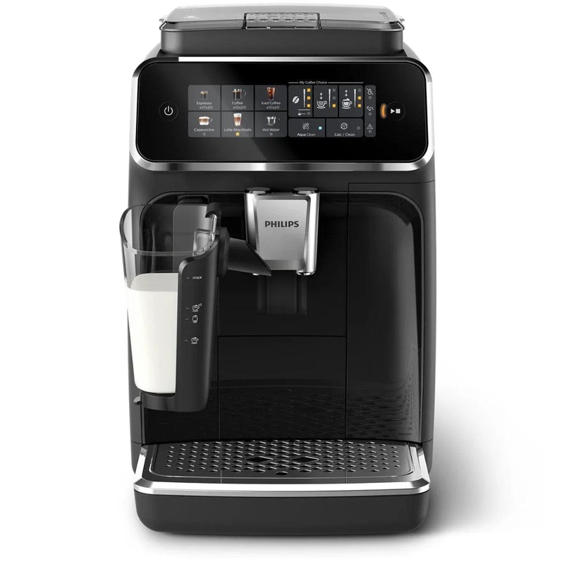 Philips 3300 LatteGo Super Automatic Espresso, Cappuccino, & Latte Macchiato Machine with SilentBrew EP3341/50 (Glossy Black), BACKORDERED NO ETA