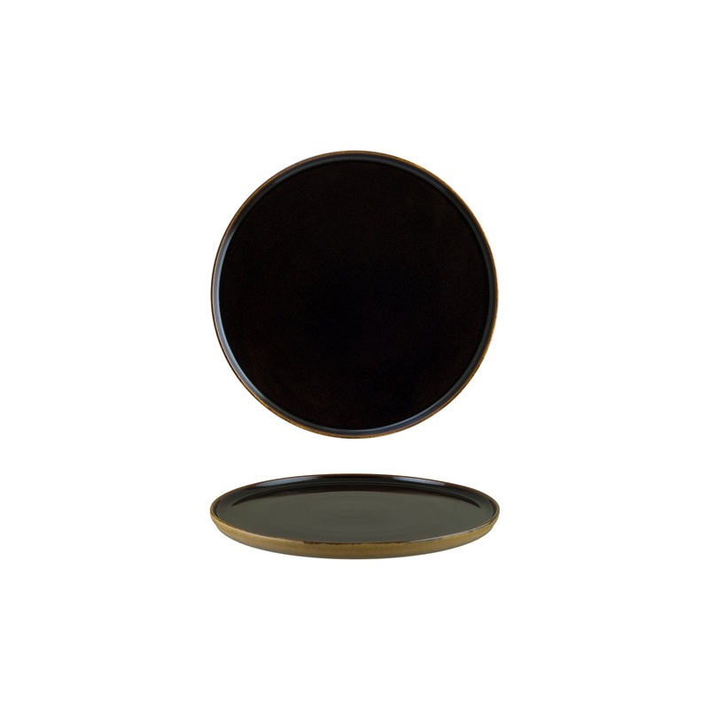 Sphere Earth dia.8.5″ Round Black Porcelain Plate