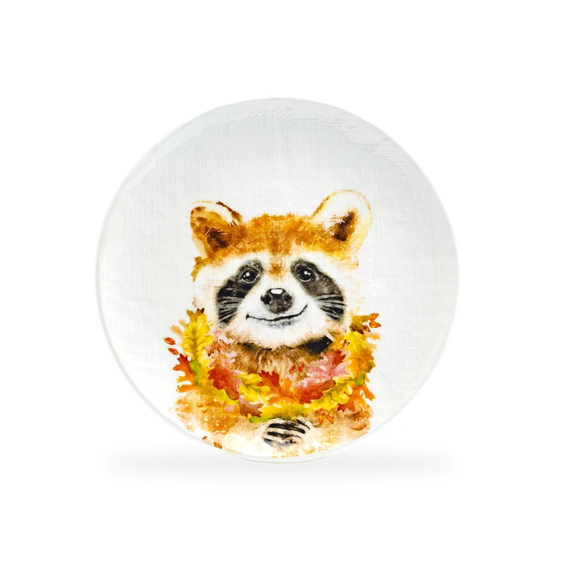 8.5″ Happy Raccoon Salad/Dessert Plate