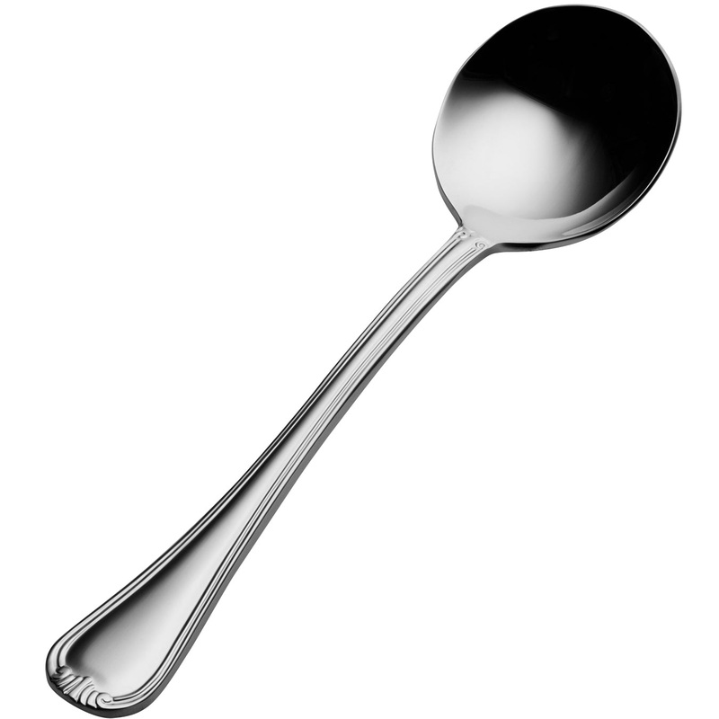 Bon Chef S901 Renoir 6 1/16″ 18/10 Extra Heavy Weight Stainless Steel Bouillon Spoon – 12/Pack