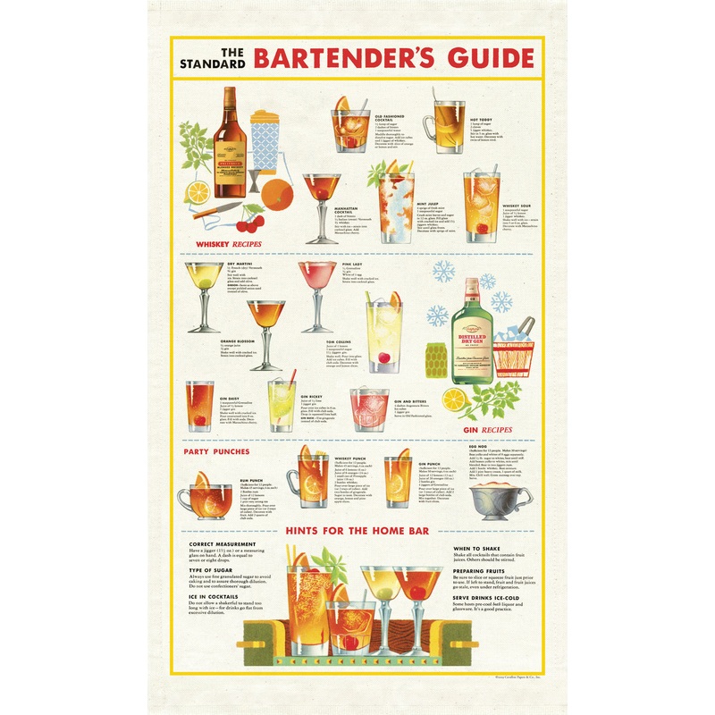 Cavallini & Co. Tea Towel – Bartender’s Guide