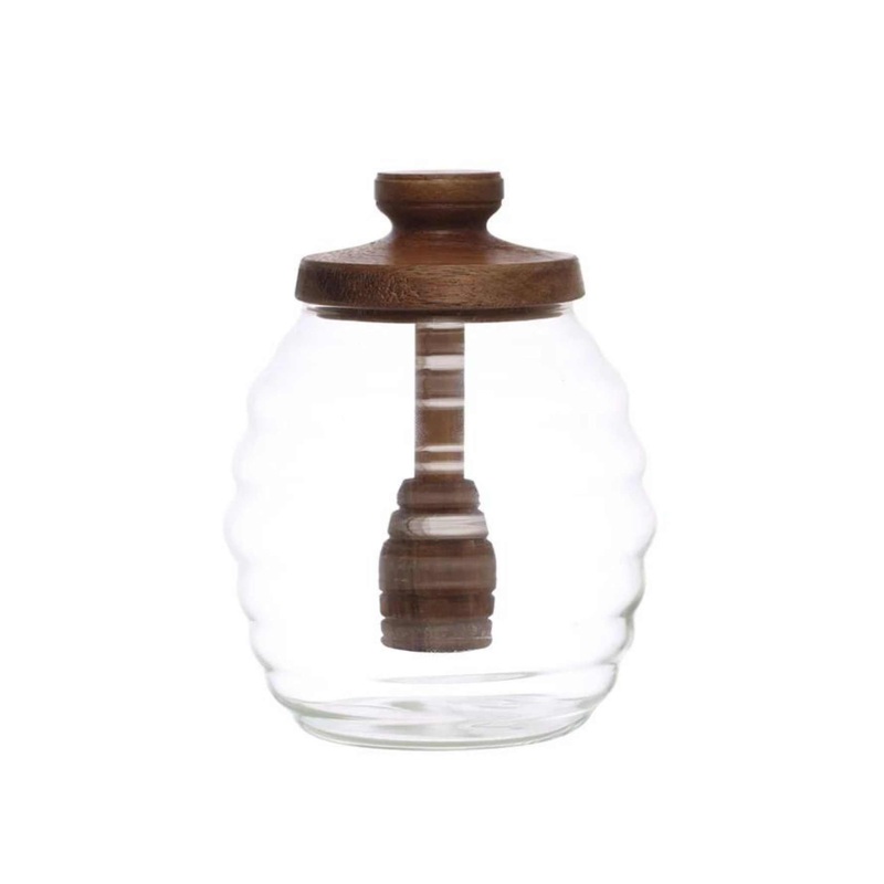 Honey Jar w/Lid & Honey Dipper