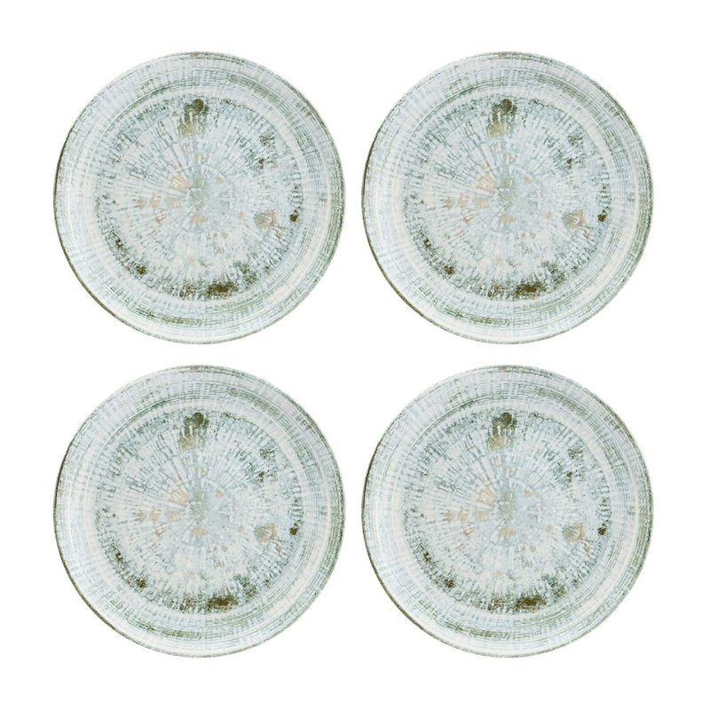 Odette dia.6.75″ Round Decorated Porcelain Plate (Set of 4)