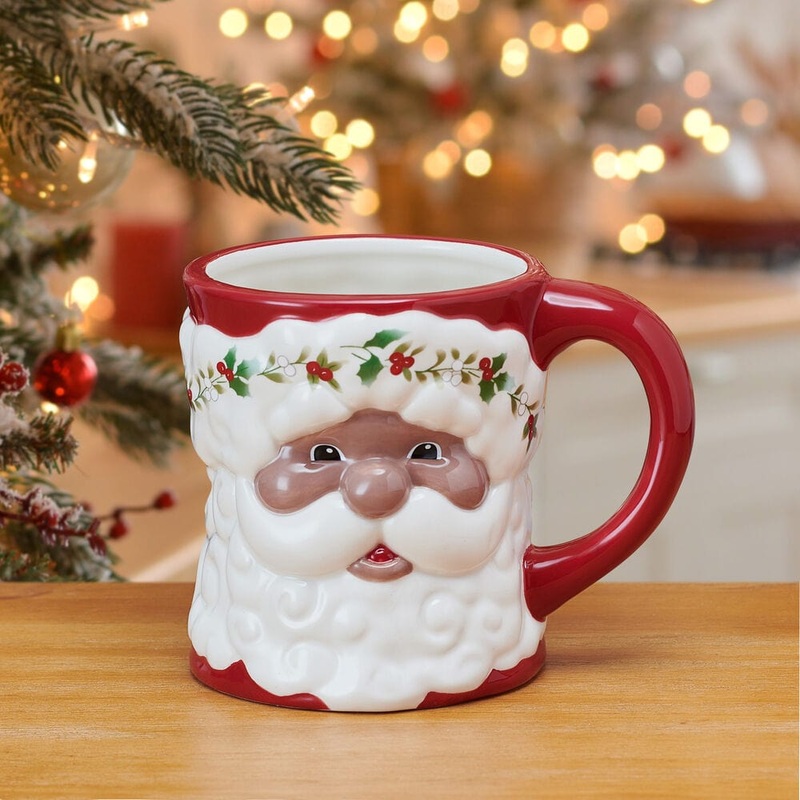 Winterberry African American Santa Mug