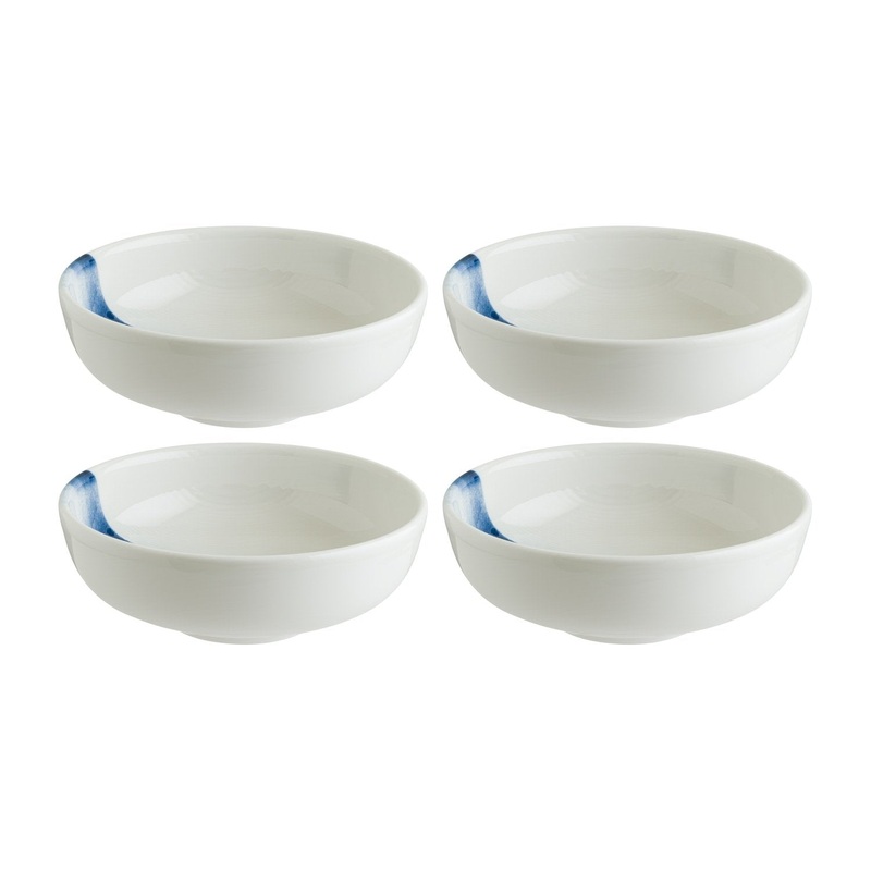 Blue Wave dia.5.5″ h:2″ 15 oz. Round Decorated Porcelain Bowl (Set of 4)