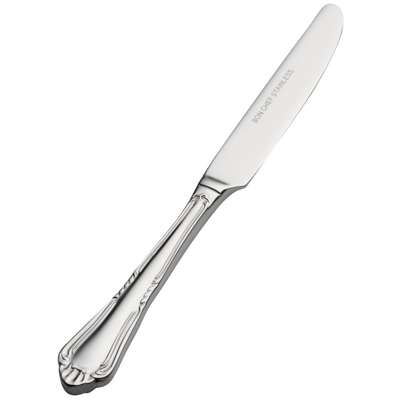 Bon Chef S1517 Sorento 7″ 13/0 Stainless Steel Extra Heavy Weight European Solid Handle Butter Knife – 12/Pack