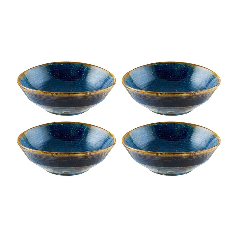 Sapphire dia.6.5″ h:2.25″ 14 oz. Round Blue Porcelain Bowl (Set of 4)