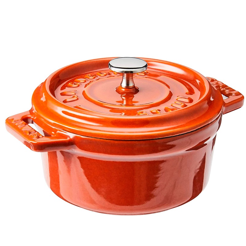Staub Cast Iron Burnt Orange Mini Round Cocotte, 0.25-Quart