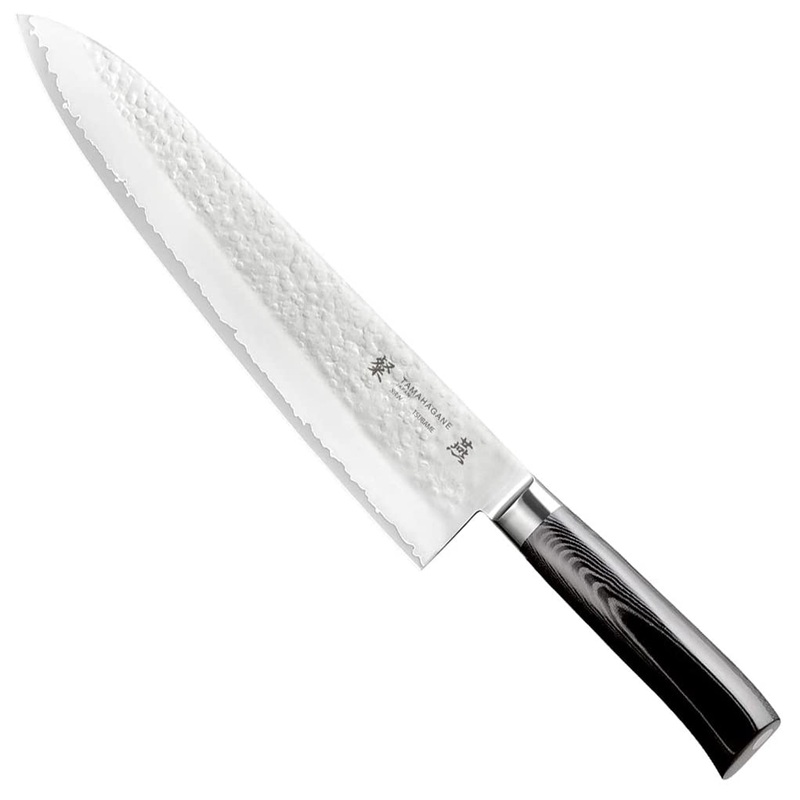 Tamahagane San Tsubame 3-ply Special Steel Chef’s Knife with Black Mikarta Handle, 10.5-Inches