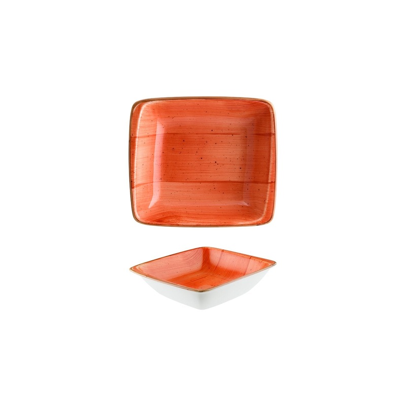 Terracota 7.5″ x 6.5″ x h:2″ 20 oz. Square Terracotta Porcelain Bowl
