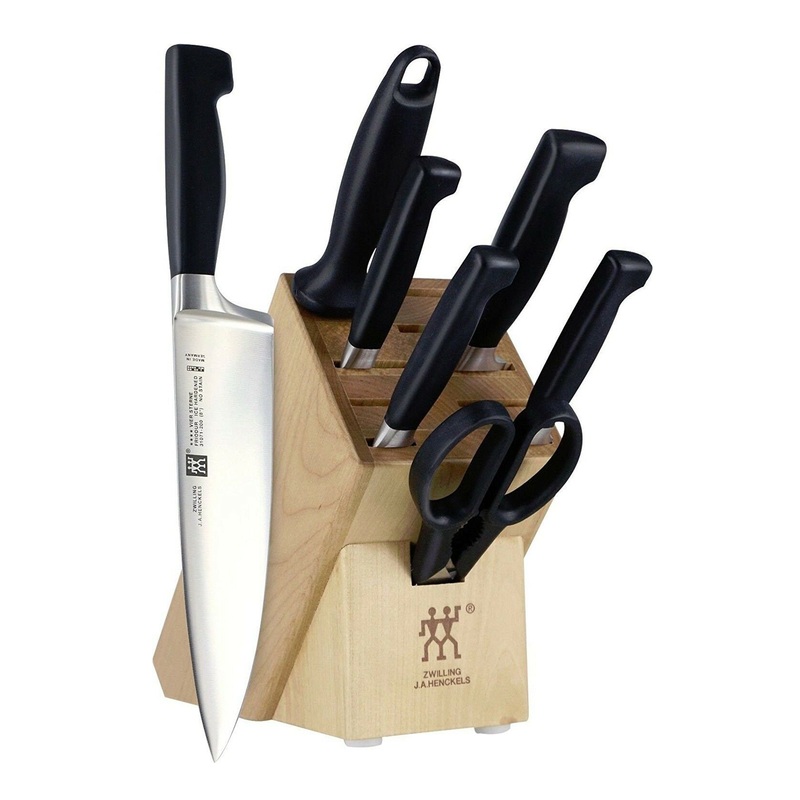 Zwilling Four Star Stainless Steel 8-Piece Anniversary Knife Block Set