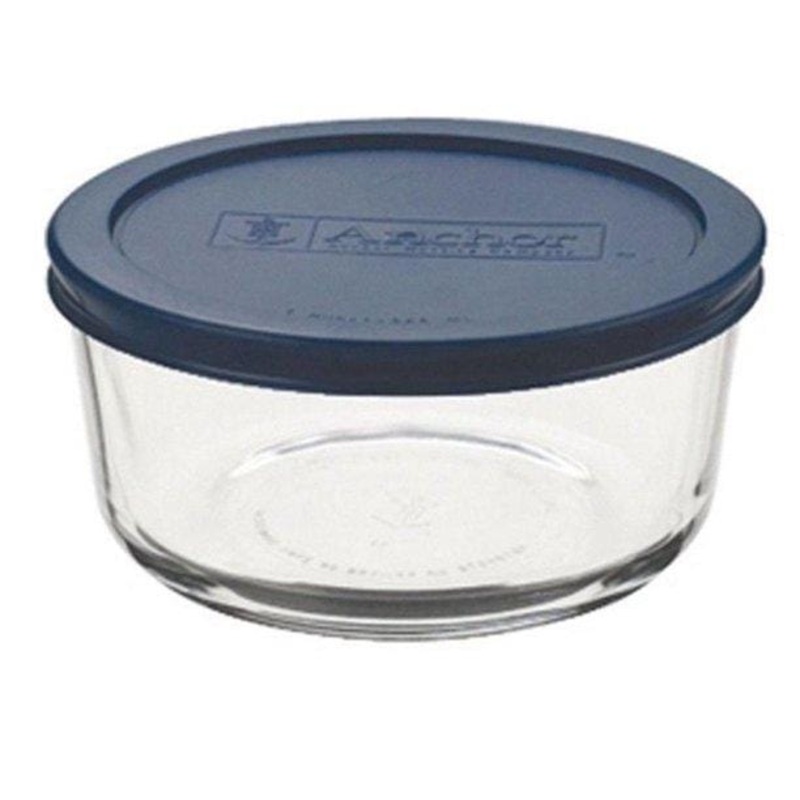 Anchor Hocking Round Storage Bowl with Lid in Blue
