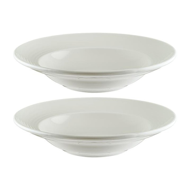 Loop dia.9.5″ h:2″ 14 oz. Round Warm White Porcelain Bowl (Set of 2)