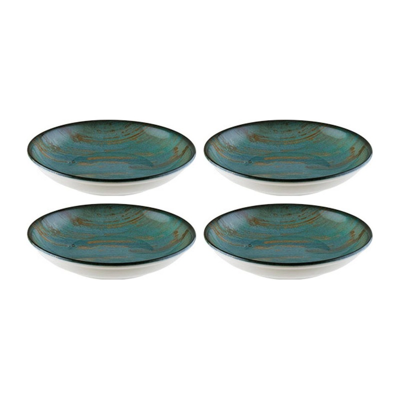 Madera dia.3.5″ h:1″ 2 oz. Round Decorated Porcelain Bowl (Set of 4)
