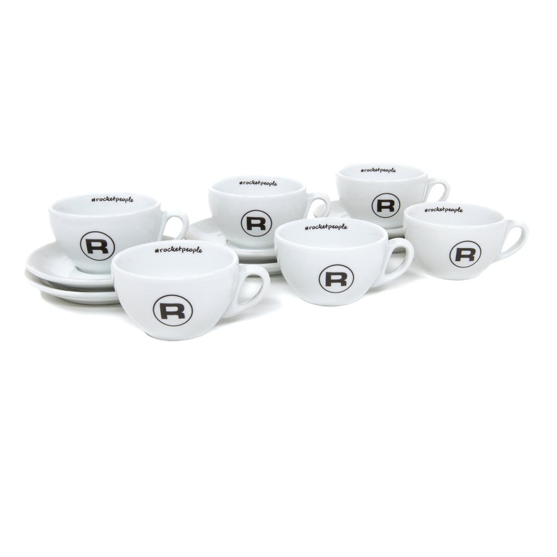 Rocket Espresso 6 Piece Cappuccino Cup and Saucer Set – White